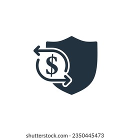 Transaction security icon in trendy flat style isolated on white background. Money transaction security vector symbol, finance, protection for web and mobile design.