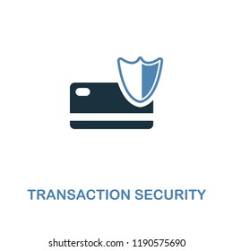 Transaction Security icon in two colors. Creative style design from online marketing collection. UX and UI. Pixel perfect transaction security icon. For web design, apps, software, printing usage.
