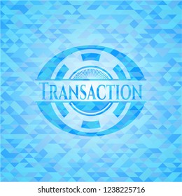 Transaction sky blue mosaic emblem