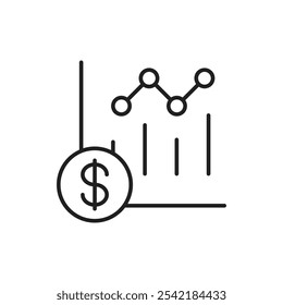 Ícone Sumário da Transação com Gráfico, Representando Visão Geral de Gastos, Rastreamento Financeiro e Gerenciamento de Despesas