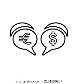 Transaction, swift, communication line icon. Outline vector.