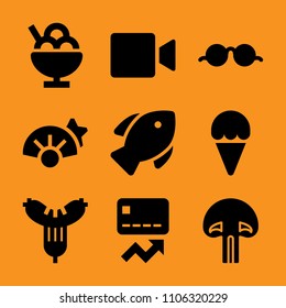 transaction, ui, whole, cacao, entertainment and banking icon vector set. Flat vector design with filled icons. Designed for web and software interfaces