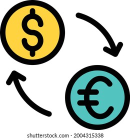 transaction vector colour line icon