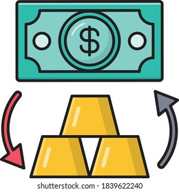 transaction vector flat color icon 