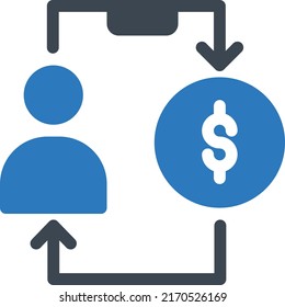 ilustración de vector de transacción en un fondo transparente.Símbolos de calidad premium.Icono de vector glifos para el diseño de concepto y gráfico.
