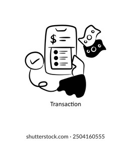 Transaction vector outline style Design Vector Stock illustration. 