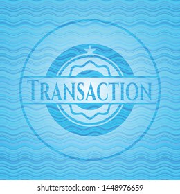 Transaction water wave representation badge. Vector Illustration. Detailed.