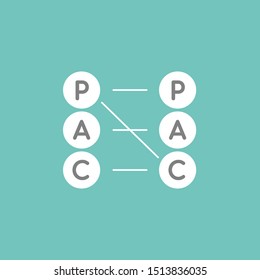 transactional analysis vector pictogram. Intellect interface. The ego-states: parent, adult, child icon. Psychology symbol. flat illustration. Isolated on blue. 