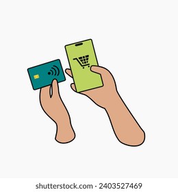 transactions with ATM cards or NFC cards. card icon for purchasing non-cash items