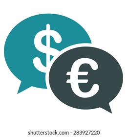 Transactions from BiColor Euro Banking Icon Set. Vector style: flat bicolor, soft blue symbol, rounded angles, white background.