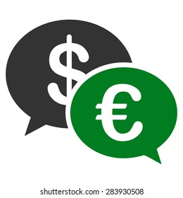 Transactions from BiColor Euro Banking Icon Set. Vector style: flat bicolor, green and gray symbol, rounded angles, white background.