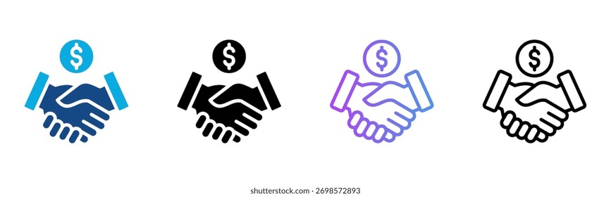 Ícone de transações Ilustração de vetor de vários estilos
