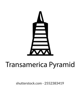 Transamerica pyramid icon in doodle style