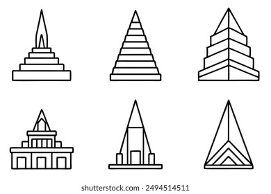 Transamerica Pyramid line art illustration representing famous San Francisco landmark