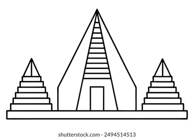 Transamerica Pyramid line art illustration showcasing unique architectural design elements