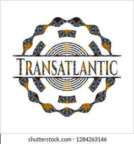 Transatlantic arabesque style badge. arabic decoration.