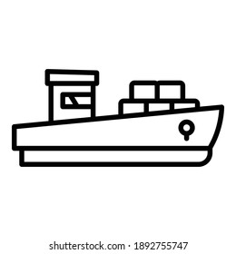 Transatlantic ferry icon. Outline transatlantic ferry vector icon for web design isolated on white background