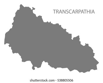 Transcarpathia Ukraine Map grey