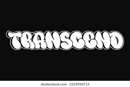 Transcend - palavra única, letras estilo graffiti. Logotipo desenhado à mão do vetor. Transcend, moda, estilo graffiti impressão t-shirt, conceito de cartaz