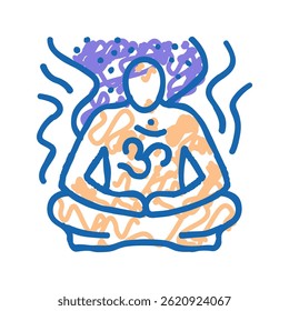transcendental meditation yoga doodle icon sketch vector. transcendental meditation yoga sign. isolated symbol illustration
