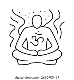 transcendental meditation yoga line icon vector. transcendental meditation yoga sign. isolated contour symbol black illustration