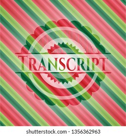 Transcript christmas colors style emblem.