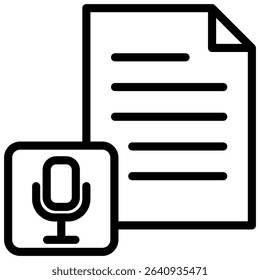 Transcript Icon Element for Design