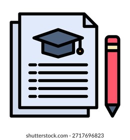 Ícone de transcrição Cor linear Design Vetor Ilustração