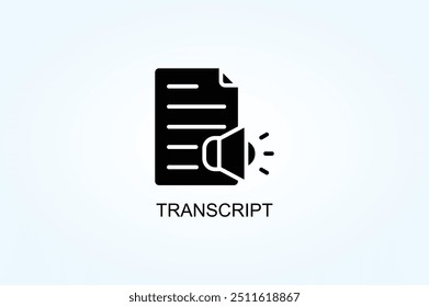 Ilustração De Símbolo De Transcrição De Vetor Ou De Sinal De Logotipo