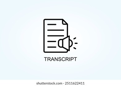 Ilustração De Símbolo De Transcrição De Vetor Ou De Sinal De Logotipo