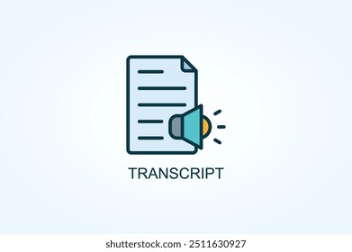 Ilustração De Símbolo De Transcrição De Vetor Ou De Sinal De Logotipo