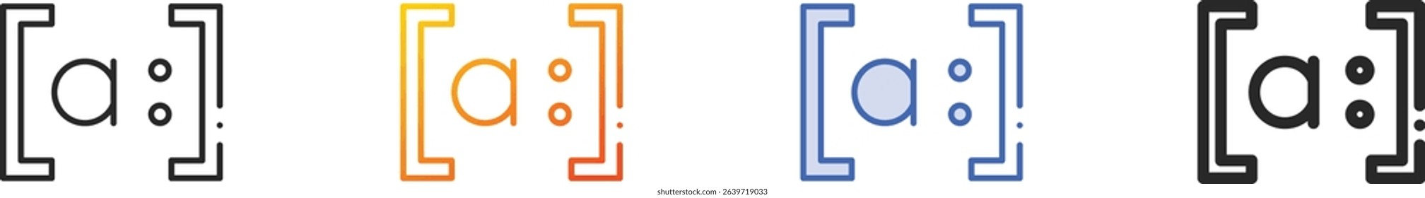 transcription icon.Thin Linear, Gradient, Blue Stroke and bold Style Design Isolated On White Background