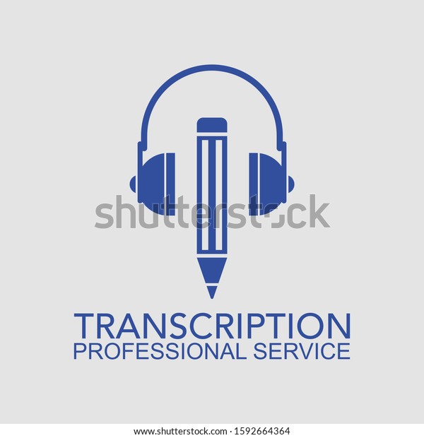 Transcription - Professional service. Flat style\
illustration. Isolated.\
