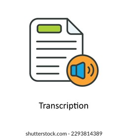 transcription Vector   Fill outline Icons. Simple stock illustration stock