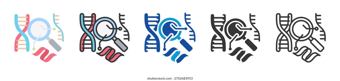 transcriptomic icon set multi style various collection