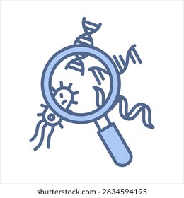 Transcriptomics Blue Icon Vector Illustration