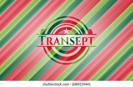 Transept christmas style badge. Vector Illustration. Detailed. 