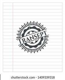 Transept emblem draw with pencil effect. Vector Illustration. Detailed.