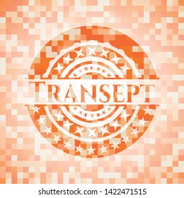 Transept orange mosaic emblem with background