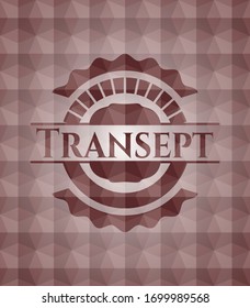Transept red geometric badge. Seamless.