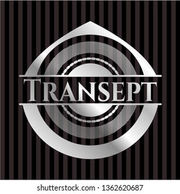 Transept silver shiny badge