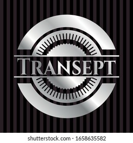 Transept silver shiny emblem]. Vector Illustration. Mosaic.