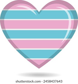 Transexual pride flag in heart shape vector illustration