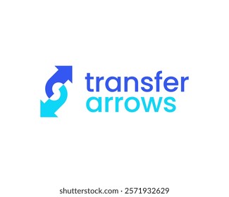 Transfer Arrow Exchange Change Switch Swap Two Arrows Transaction Vector Logo Design Illustration