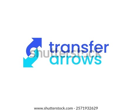 Transfer Arrow Exchange Change Switch Swap Two Arrows Transaction Vector Logo Design Illustration