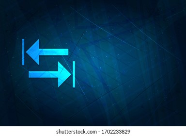 Transfer arrow icon isolated on futuristic digital abstract blue background