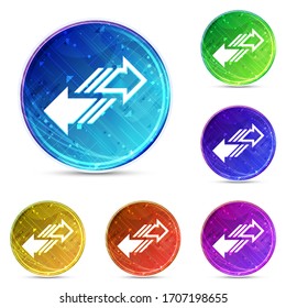 Transfer arrow icon isolated on digital abstract round buttons set illustration