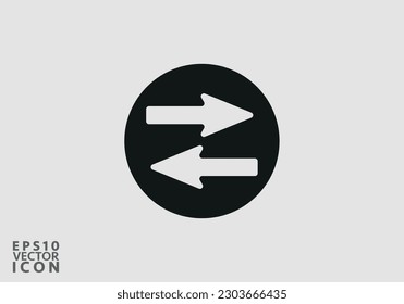 Transfer arrow icon. Vector illustration, flat design. Vector transfer symbol