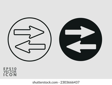 Transfer arrow icon. Vector illustration, flat design. Vector transfer symbol