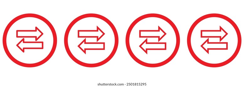 Transfer arrow icon. Vector illustration, flat design. Vector transfer symbol